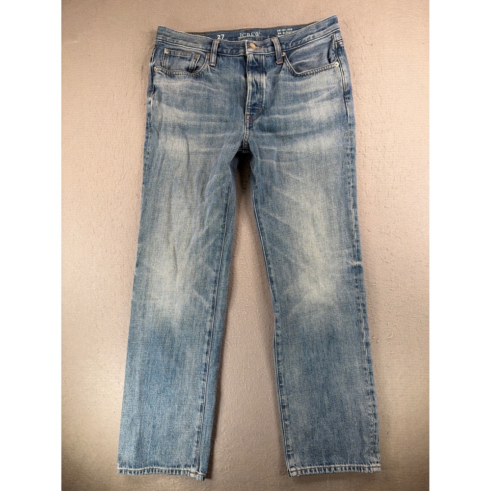 J.Crew 84 Slouchy Oversized Straight Leg Jeans Medium Wash Blue Denim Size 27